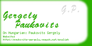 gergely paukovits business card